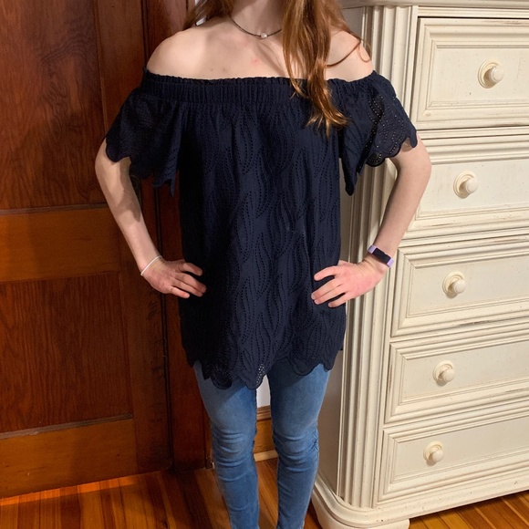 Ann Taylor Off The Shoulder Eyelet Top - Picture 3 of 3